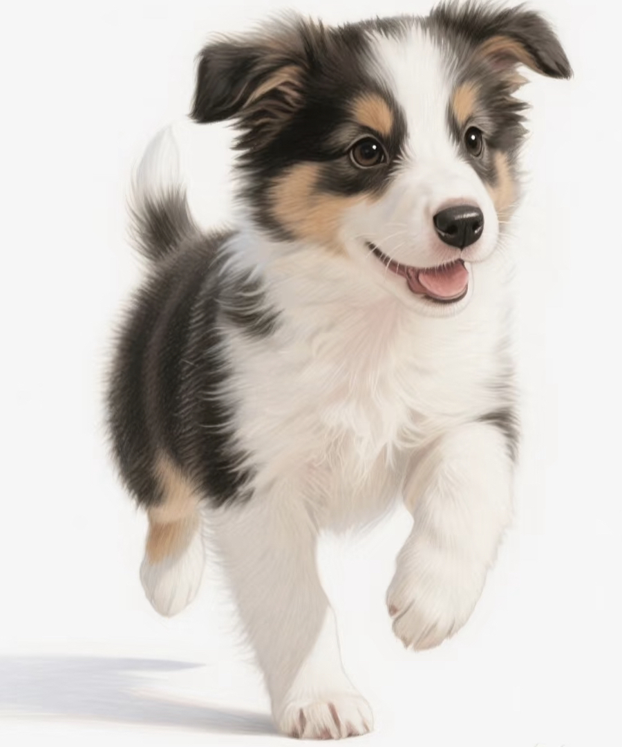 边境牧羊犬幼犬，颜值高且聪明，是理想的宠物伴侣