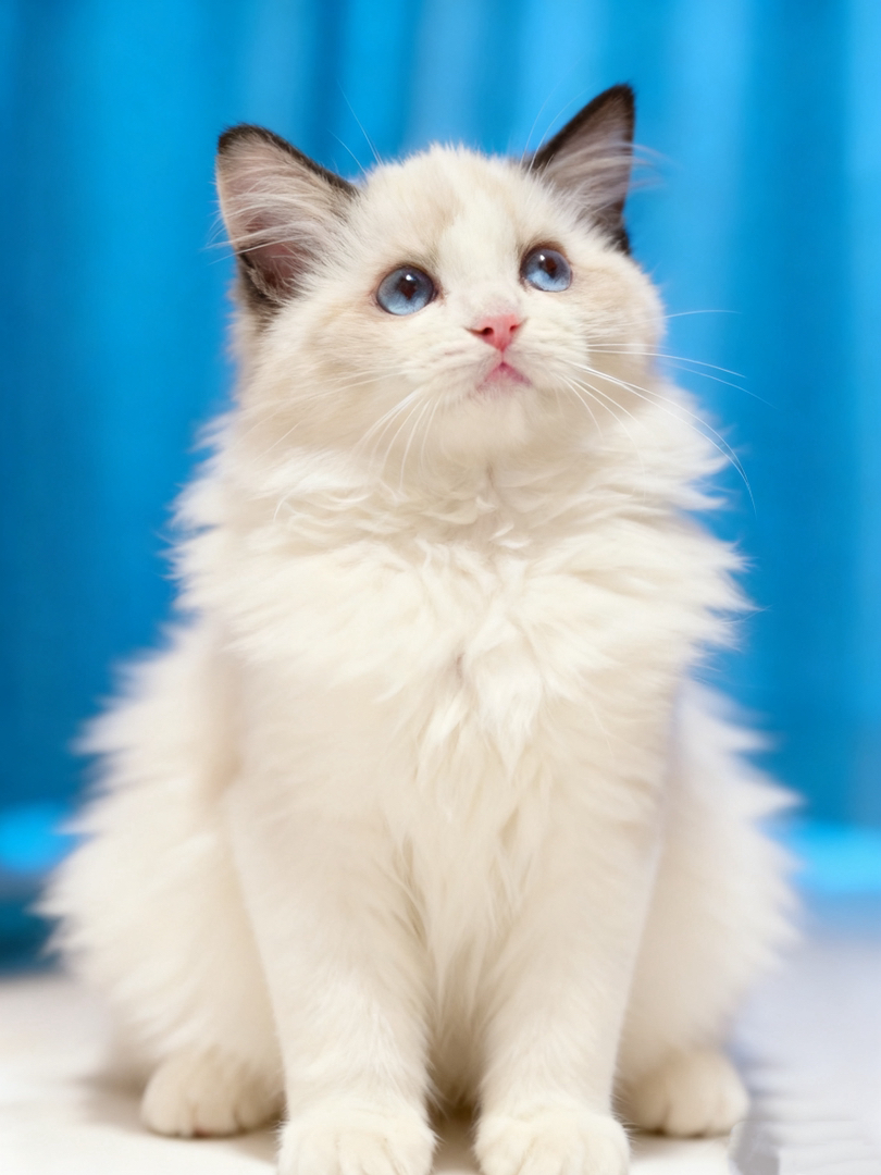 海双布偶猫，父母赛级双血统，血统纯正，满背不猫耳所以价格好说，包机票