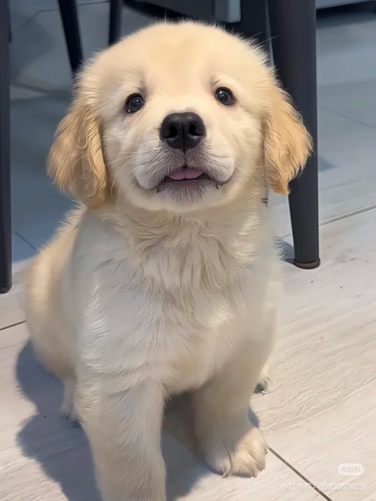 金毛幼犬吐舌卖萌，温顺可爱，最佳家庭陪伴犬