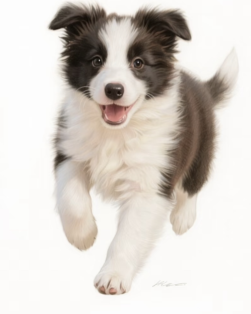 边境牧羊犬幼犬，颜值高且聪明，是理想的宠物伴侣